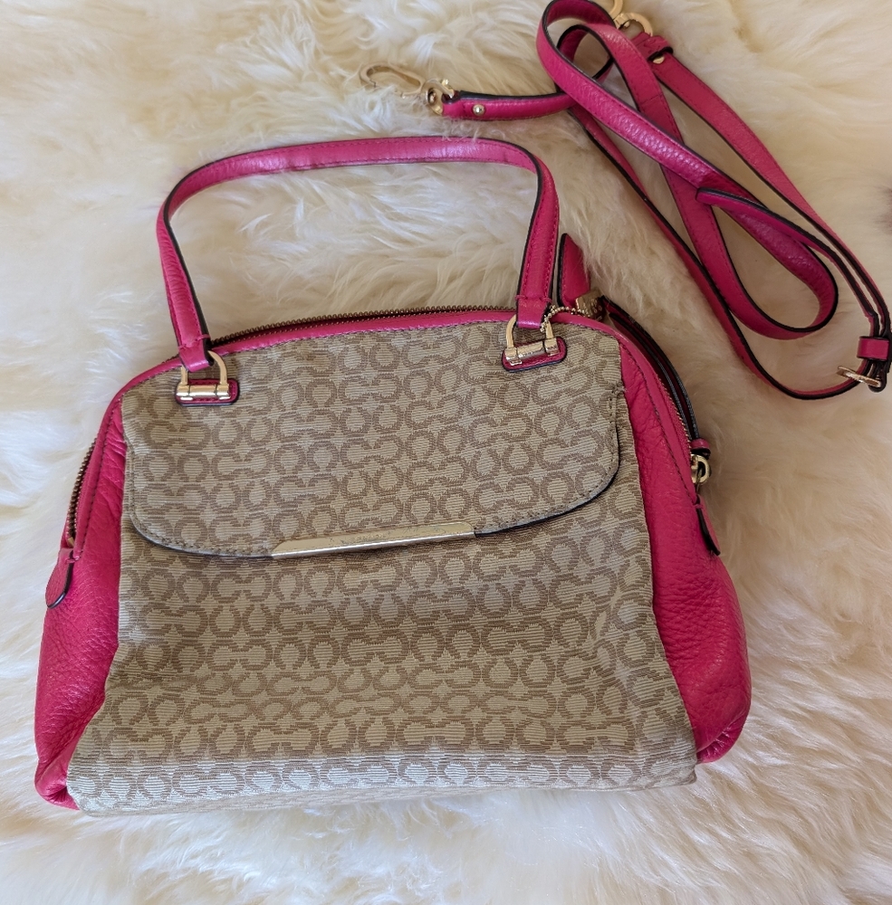 Coach Madison Op Art Needlepoint Georgie Shoulder Bag Satchel